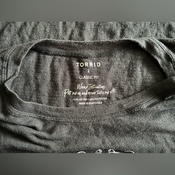 TORRID Whiskey Girl Classic Fit Black Crew Top - Picture 6 of 6